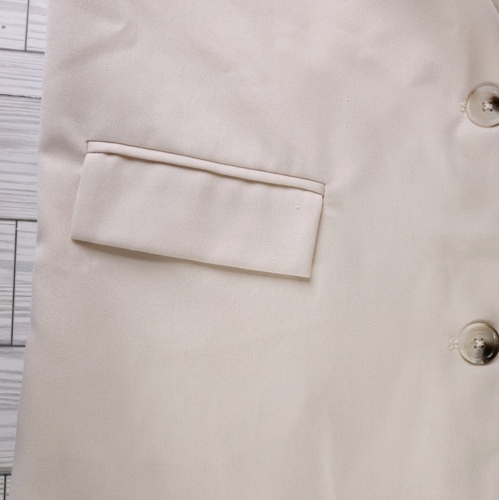 4th + Reckless Sleeveless Single Breast Oversized Blazer in Cream Size Small - Picture 9 of 16